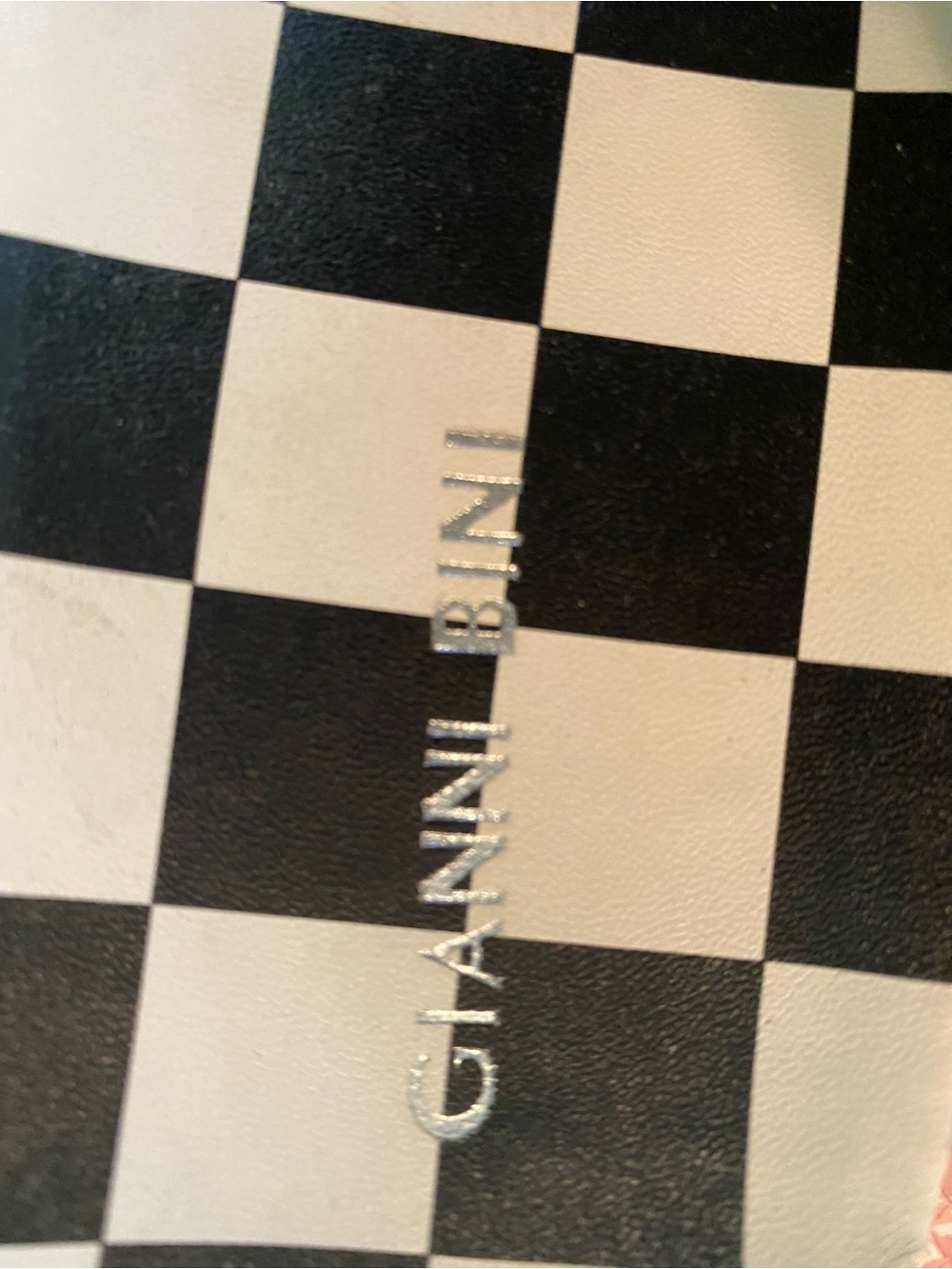 Gianni Bini Black and White Checkerboard Slide - Picture 2 of 3